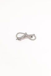 Whitney Bow Hair Clip - Silver