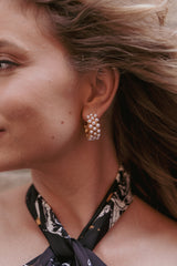 Ziva Earrings - Gold Pearl