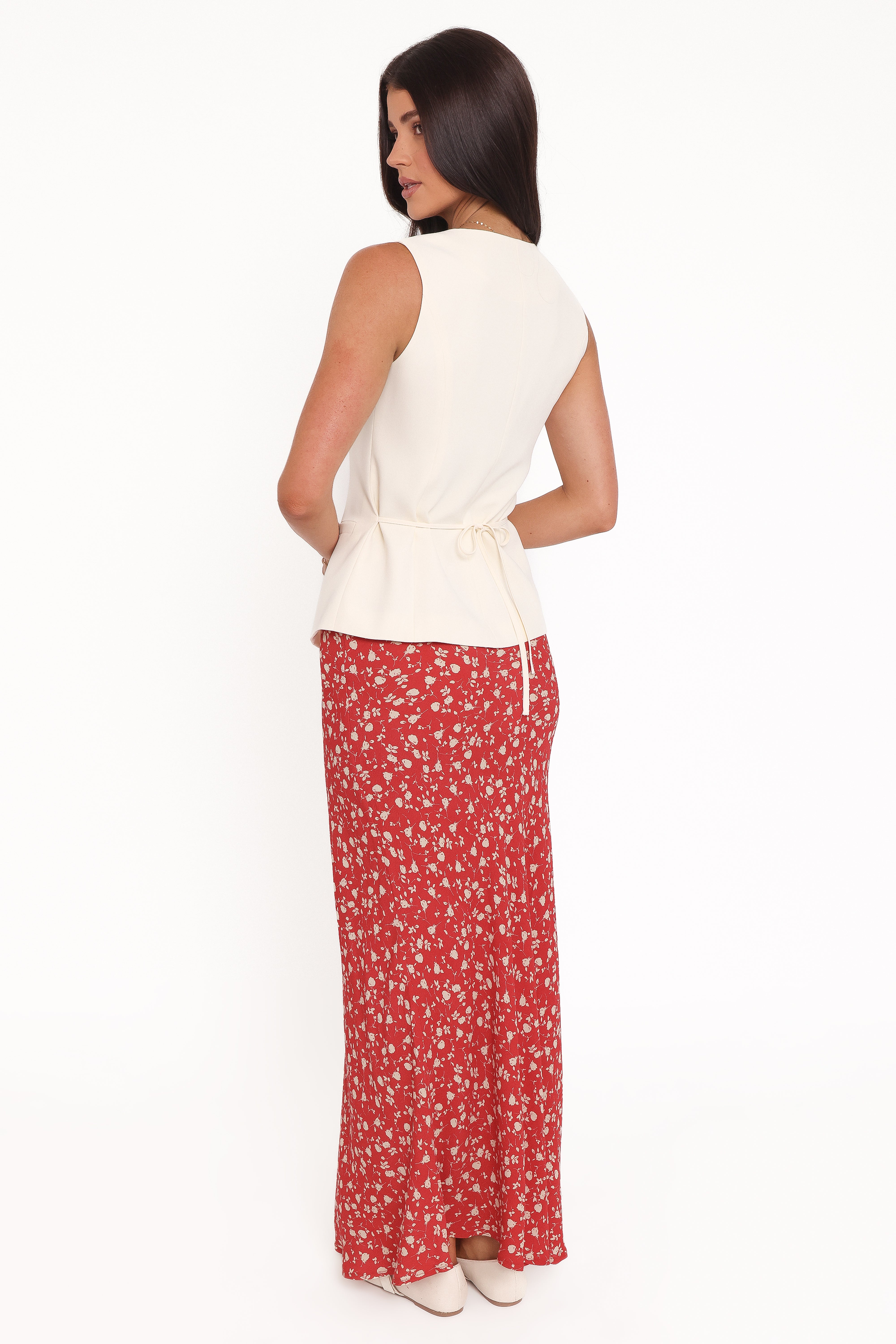 Zoella Maxi Skirt - Red Floral