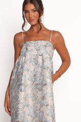 Yasmine Maxi Dress - Baby Blue Floral