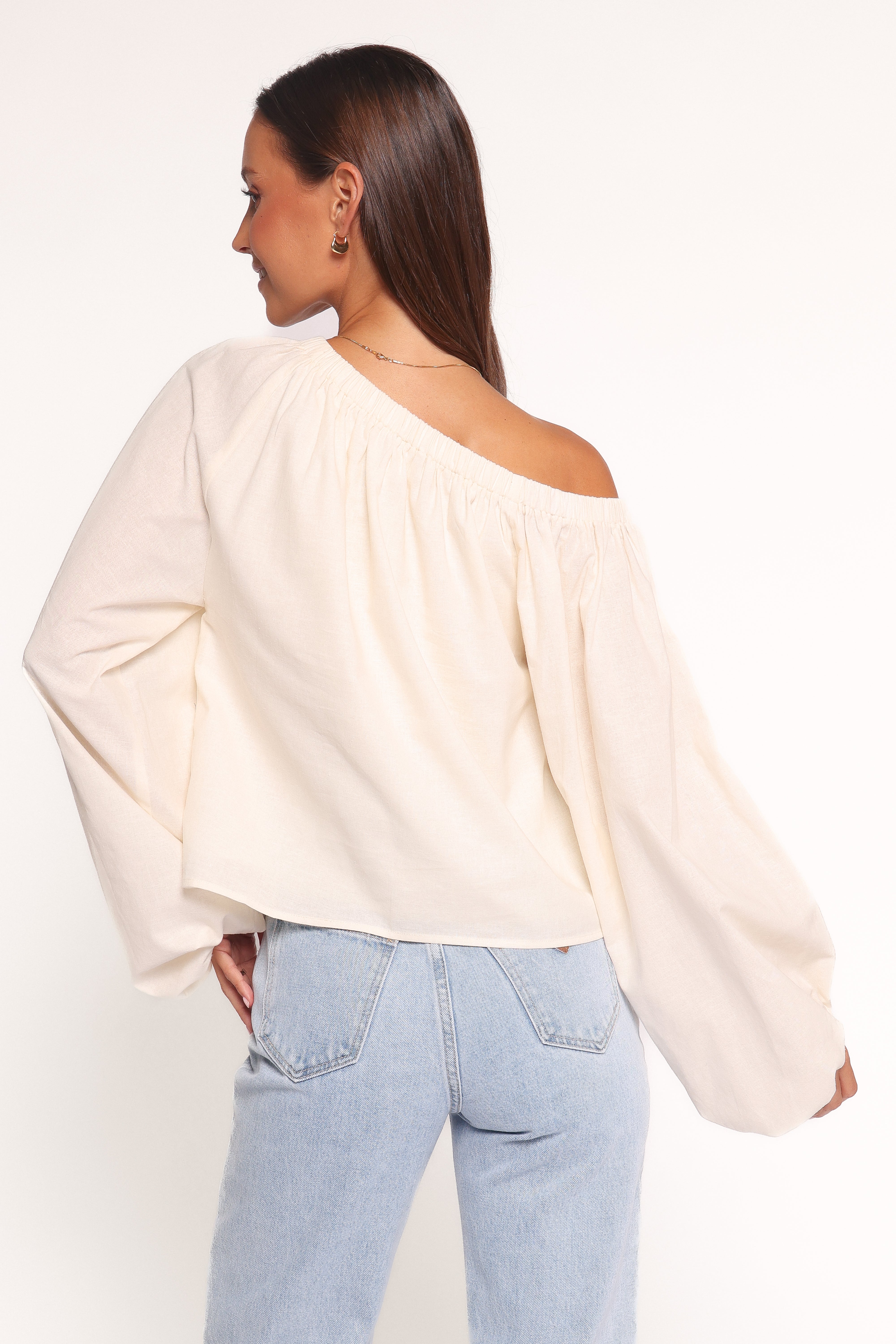 Zion Off Shoulder Long Sleeve Top - Ivory